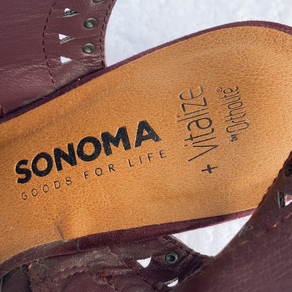 Sonoma burgundy open toed booties size 9 - Picture 10 of 10